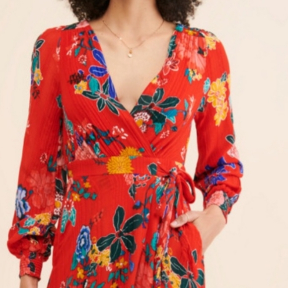 Anthropologie wrap midi dress - Picture 4 of 16